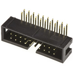 Amphenol ICC T821 Series Right Angle Through Hole PCB Header, 20 Contact(s), 2.54mm Pitch, 2 Row(s), Shrouded