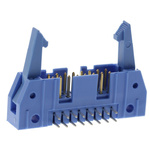 TE Connectivity AMP-LATCH, 2.54mm Pitch, 16 Way, 2 Row, Right Angle PCB Header, Through Hole