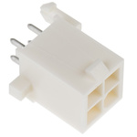 TE Connectivity Mini-Universal MATE-N-LOK Series Straight Through Hole PCB Header, 4 Contact(s), 4.14mm Pitch, 2