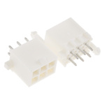 TE Connectivity Mini-Universal MATE-N-LOK Series Straight Through Hole PCB Header, 6 Contact(s), 4.14mm Pitch, 2