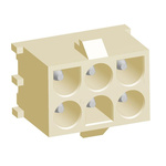 TE Connectivity Universal MATE-N-LOK Series Straight Through Hole PCB Header, 6 Contact(s), 6.35mm Pitch, 2 Row(s),