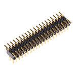 Samtec FTE Series Straight Surface Mount Pin Header, 40 Contact(s), 0.8mm Pitch, 2 Row(s), Unshrouded