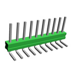 TE Connectivity AMPMODU MOD II Series Right Angle Through Hole Pin Header, 10 Contact(s), 2.54mm Pitch, 1 Row(s),