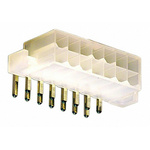 Molex Mini-Fit Jr. Series Right Angle Through Hole PCB Header, 14 Contact(s), 4.2mm Pitch, 2 Row(s), Shrouded
