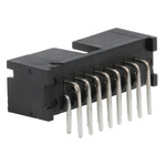 TE Connectivity AMP-LATCH Series, 2.54mm Pitch, 16 Way 2 Row Shrouded Right Angle PCB Header, Through Hole