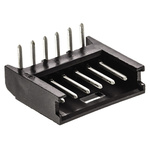 TE Connectivity AMPMODU MOD II Series Right Angle Through Hole PCB Header, 6 Contact(s), 2.54mm Pitch, 1 Row(s),
