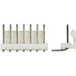 TE Connectivity MTA-100 Series Right Angle Through Hole Pin Header, 7 Contact(s), 2.54mm Pitch, 1 Row(s), Unshrouded