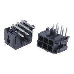 Molex Micro-Fit 3.0 Series Right Angle Through Hole PCB Header, 6 Contact(s), 3.0mm Pitch, 2 Row(s), Shrouded