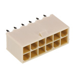 Molex Mini-Fit Jr. Series Straight Through Hole PCB Header, 12 Contact(s), 4.2mm Pitch, 2 Row(s), Shrouded