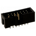 TE Connectivity AMP-LATCH Series Straight Through Hole PCB Header, 14 Contact(s), 2.54mm Pitch, 2 Row(s), Shrouded