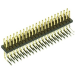 HARWIN Archer M50 Series Right Angle Through Hole Pin Header, 100 Contact(s), 1.27mm Pitch, 2 Row(s), Unshrouded