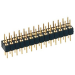 Preci-Dip Straight Through Hole Pin Header, 10 Contact(s), 2.0mm Pitch, 2 Row(s), Unshrouded