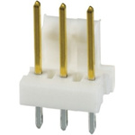 TE Connectivity MTA-100 Series Straight Through Hole Pin Header, 3 Contact(s), 2.54mm Pitch, 1 Row(s), Unshrouded