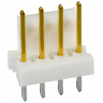 TE Connectivity MTA-100 Series Straight Through Hole Pin Header, 4 Contact(s), 2.54mm Pitch, 1 Row(s), Unshrouded