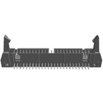 TE Connectivity AMP-LATCH Series Right Angle Through Hole PCB Header, 50 Contact(s), 2.54mm Pitch, 2 Row(s), Shrouded