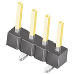 Samtec TSM Series Straight Surface Mount Pin Header, 4 Contact(s), 2.54mm Pitch, 1 Row(s), Unshrouded