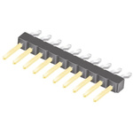 Samtec TSM Series Right Angle Surface Mount Pin Header, 10 Contact(s), 2.54mm Pitch, 1 Row(s), Unshrouded