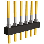 TE Connectivity AMPMODU MOD II Series Straight Through Hole Pin Header, 6 Contact(s), 2.54mm Pitch, 1 Row(s), Unshrouded