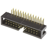 Amphenol T821 Series Right Angle Through Hole PCB Header, 26 Contact(s), 2.54mm Pitch, 2 Row(s), Shrouded