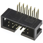 Amphenol T821 Series Right Angle Through Hole PCB Header, 12 Contact(s), 2.54mm Pitch, 2 Row(s), Shrouded