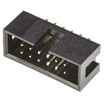 Amphenol ICC T821 Series Straight Through Hole PCB Header, 12 Contact(s), 2.54mm Pitch, 2 Row(s), Shrouded