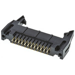 Amphenol T816 Series Right Angle Through Hole PCB Header, 26 Contact(s), 2.54mm Pitch, 2 Row(s), Shrouded