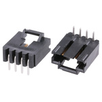 TE Connectivity AMPMODU MTE Series Right Angle Through Hole PCB Header, 4 Contact(s), 2.54mm Pitch, 1 Row(s), Shrouded