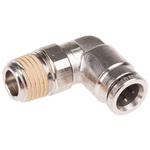 IMI Norgren Threaded-to-Tube Swivel Elbow Adaptor R 1/4 to Push In 8 mm, PNEUFIT Series, 18 bar