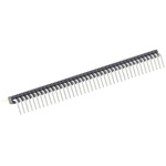 Samtec TMS Series Right Angle Through Hole Pin Header, 40 Contact(s), 1.27mm Pitch, 1 Row(s), Unshrouded