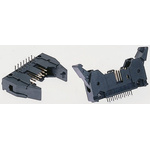 TE Connectivity AMP-LATCH Series Right Angle Through Hole PCB Header, 34 Contact(s), 2.54mm Pitch, 2 Row(s), Shrouded