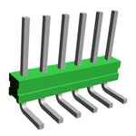 TE Connectivity AMPMODU MOD II Series Right Angle Through Hole Pin Header, 6 Contact(s), 2.54mm Pitch, 1 Row(s),