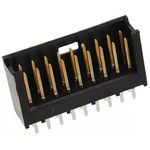 TE Connectivity AMPMODU MOD II Series Straight Through Hole PCB Header, 18 Contact(s), 2.54mm Pitch, 2 Row(s), Shrouded