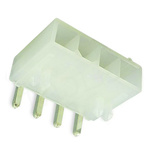 Molex Mini-Fit Jr. Series Right Angle Through Hole PCB Header, 4 Contact(s), 4.2mm Pitch, 1 Row(s), Shrouded
