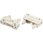 TE Connectivity AMP-LATCH Series Straight Through Hole PCB Header, 14 Contact(s), 2.54mm Pitch, 2 Row(s), Shrouded
