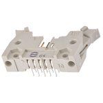 Harting SEK 18 Series Right Angle Through Hole PCB Header, 10 Contact(s), 2.54mm Pitch, 2 Row(s), Shrouded