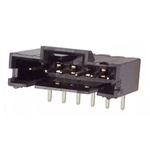 TE Connectivity AMPMODU MTE Series Right Angle Through Hole PCB Header, 6 Contact(s), 2.54mm Pitch, 1 Row(s), Shrouded