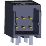 TE Connectivity Dynamic 1000 Series Right Angle Through Hole PCB Header, 6 Contact(s), 2.5mm Pitch, 2 Row(s), Shrouded