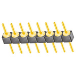 Samtec TS Series Straight Through Hole Pin Header, 8 Contact(s), 2.54mm Pitch, 1 Row(s), Unshrouded