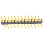 Samtec TS Series Straight Through Hole Pin Header, 12 Contact(s), 2.54mm Pitch, 1 Row(s), Unshrouded