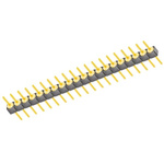 Samtec TS Series Straight Through Hole Pin Header, 20 Contact(s), 2.54mm Pitch, 1 Row(s), Unshrouded