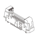 Samtec EHT Series Straight Surface Mount PCB Header, 10 Contact(s), 2.0mm Pitch, 2 Row(s), Shrouded
