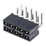 Samtec IPT1 Series Right Angle Through Hole PCB Header, 10 Contact(s), 2.54mm Pitch, 2 Row(s), Shrouded