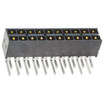 Samtec IPT1 Series Right Angle Through Hole PCB Header, 20 Contact(s), 2.54mm Pitch, 2 Row(s), Shrouded