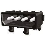 TE Connectivity Commercial MATE-N-LOK Series Right Angle Through Hole PCB Header, 4 Contact(s), 5.08mm Pitch, 1 Row(s),