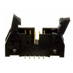 TE Connectivity AMP-LATCH Series Straight Through Hole PCB Header, 10 Contact(s), 2.54mm Pitch, 2 Row(s), Shrouded
