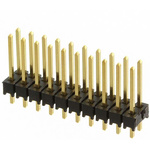 Samtec MTSW Series Straight Pin Header, 20 Contact(s), 2.54mm Pitch, 2 Row(s), Unshrouded