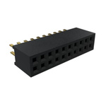Amphenol Communications Solutions Minitek127 Series Vertical PCB Header, 10 Contact(s), 1.27mm Pitch, 2 Row(s), Shrouded