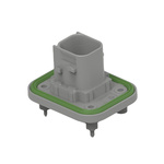 TE Connectivity 2-23774 Series Vertical Panel Mount PCB Header, 4 Contact(s), 6mm Pitch, 2 Row(s), Shrouded