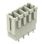 Wago 831 Series Straight PCB Mount PCB Header, 4 Contact(s), 7.62mm Pitch, 1 Row(s), Shrouded