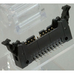 JAE PS Series Right Angle Through Hole PCB Header, 16 Contact(s), 2.54mm Pitch, 2 Row(s), Shrouded